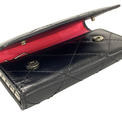 Chanel Key Case Cambon Line Black And White 6 Hooks Lambskin