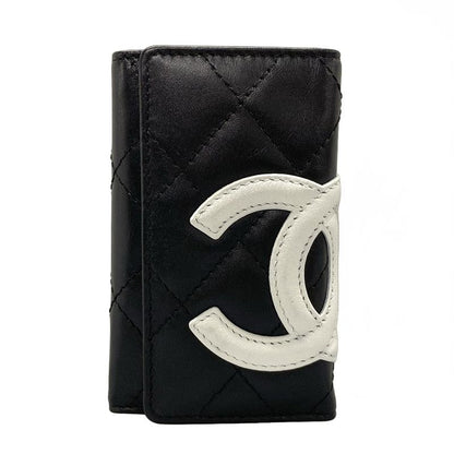 Chanel Key Case Cambon Line Black And White 6 Hooks Lambskin