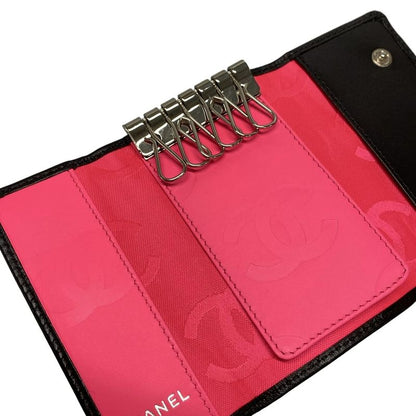 Chanel Key Case Cambon Line Black And White 6 Hooks Lambskin