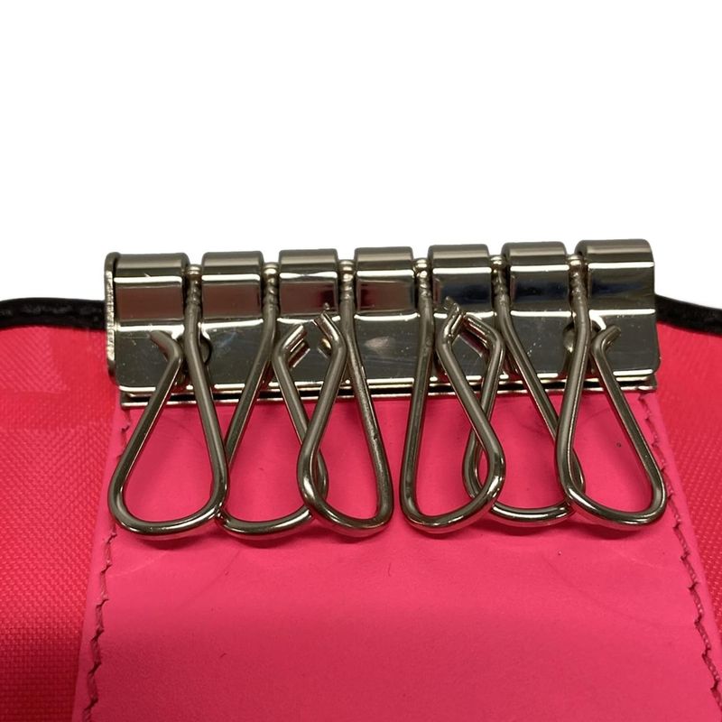 Chanel Key Case Cambon Line Black And White 6 Hooks Lambskin