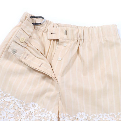 Christian DIOR 23SS 321p05b3157 Cotton Linen Bee Embroidery Lace Stripe Design