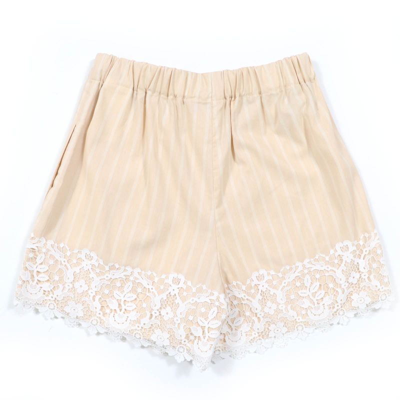 Christian DIOR 23SS 321p05b3157 Cotton Linen Bee Embroidery Lace Stripe Design