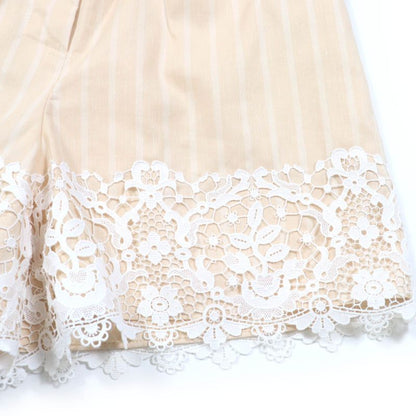 Christian DIOR 23SS 321p05b3157 Cotton Linen Bee Embroidery Lace Stripe Design