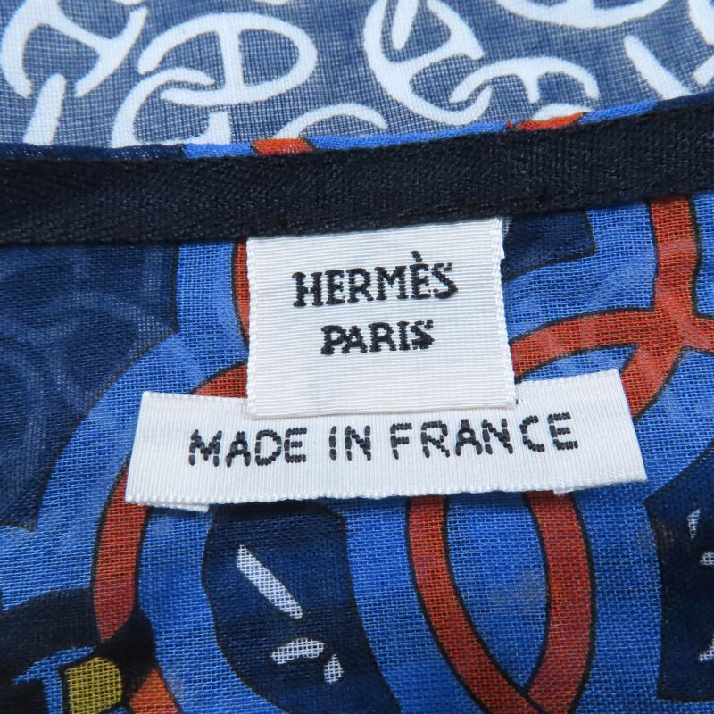 Hermes 24SS 4e3617d Mors Et Gourmettes 100% Cotton Chaine D'ancre Beach Blouse