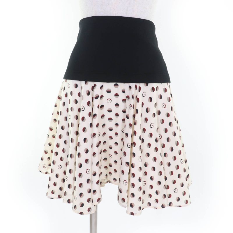 Louis Vuitton 20AW Silk-blend Monogram Flower Flared Skirt Beige S Made In