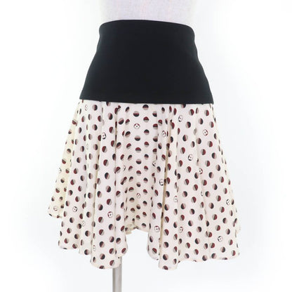 Louis Vuitton 20AW Silk-blend Monogram Flower Flared Skirt Beige S Made In