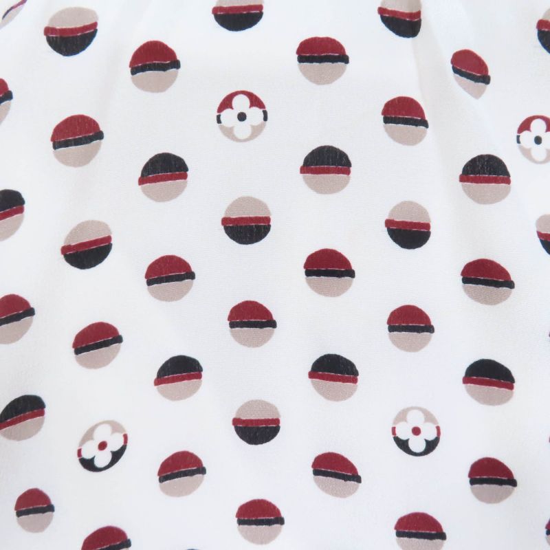 Louis Vuitton 20AW Silk-blend Monogram Flower Flared Skirt Beige S Made In