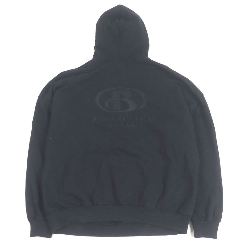 Balenciaga 2021 675003 Logo Embroidery Pullover Hoodie Black 1 Men's