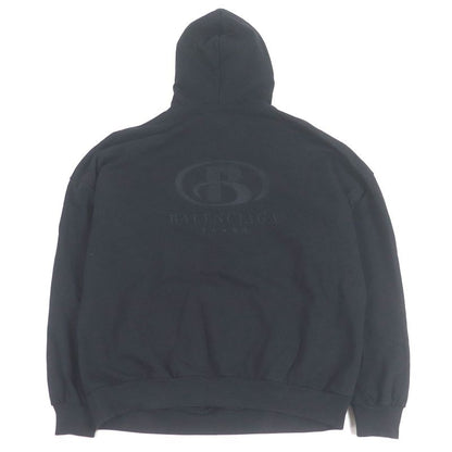 Balenciaga 2021 675003 Logo Embroidery Pullover Hoodie Black 1 Men's