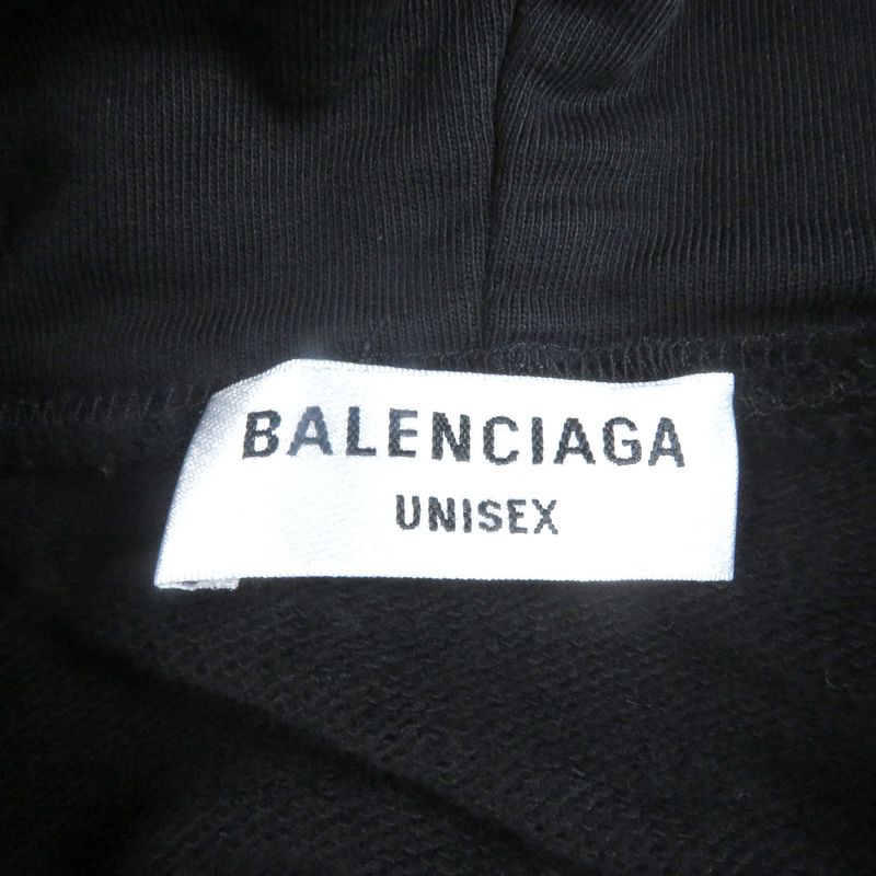 Balenciaga 2021 675003 Logo Embroidery Pullover Hoodie Black 1 Men's