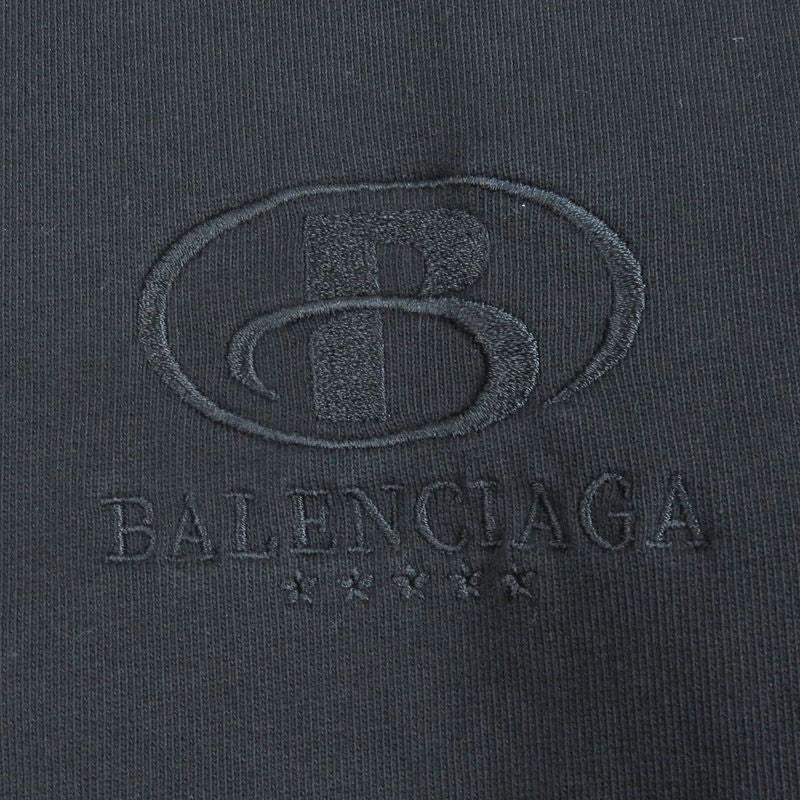 Balenciaga 2021 675003 Logo Embroidery Pullover Hoodie Black 1 Men's