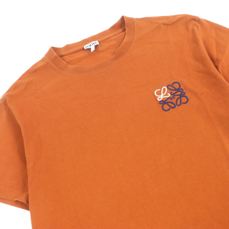 LOEWE H526y22j26 100% Cotton Anagram Embroidery Short Sleeve T-shirt Cut And