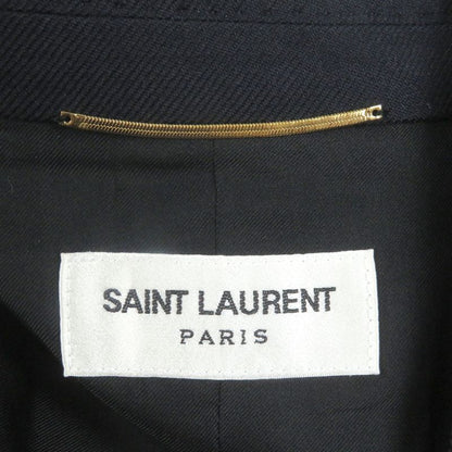 Saint Laurent Paris 2020 625435 Peaked Lapel 100% Silk-lined Single Bleather