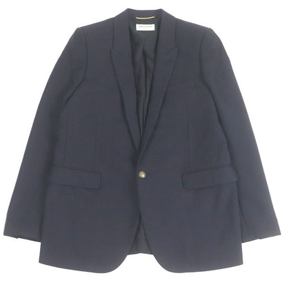 Saint Laurent Paris 2020 625435 Peaked Lapel 100% Silk-lined Single Bleather