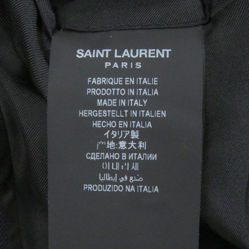 Saint Laurent Paris 2020 625435 Peaked Lapel 100% Silk-lined Single Bleather