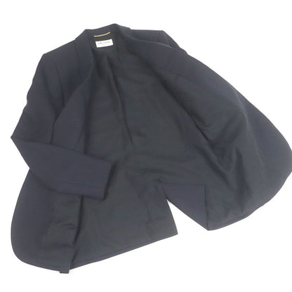 Saint Laurent Paris 2020 625435 Peaked Lapel 100% Silk-lined Single Bleather