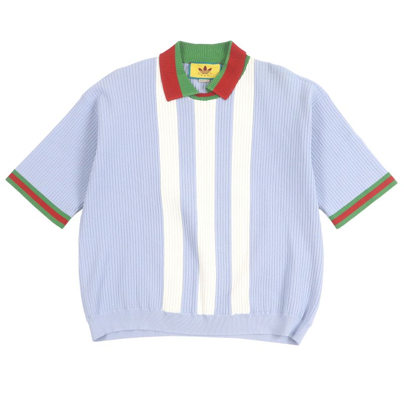 Gucci Adidas Gucci Adidas 700482 Webline Three Stripes Short Sleeves Knit Polo