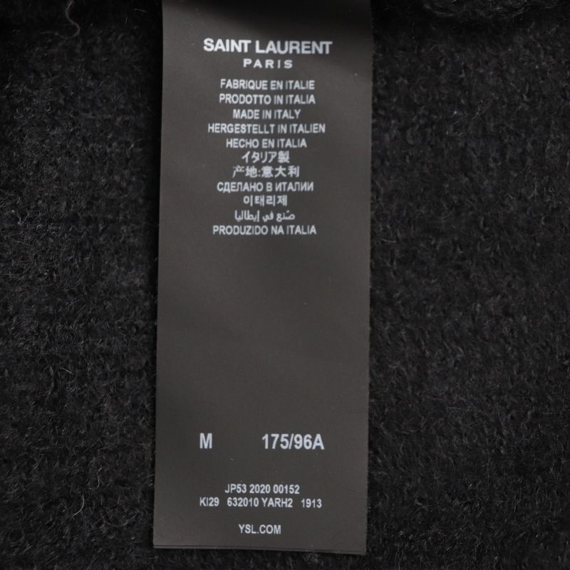  Saint Laurent Paris 2020 632010 67% Mohair Turtleneck Knit Sweater Black M