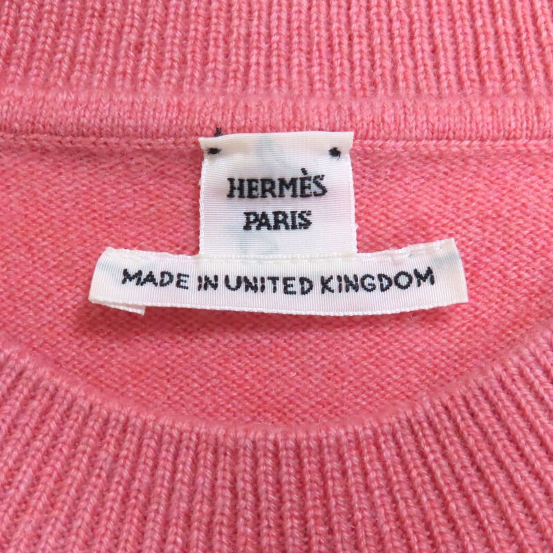 Hermes 24AW 2604d1 100% Cashmere H Lift Pullover Long Sleeve Knitted Sweater