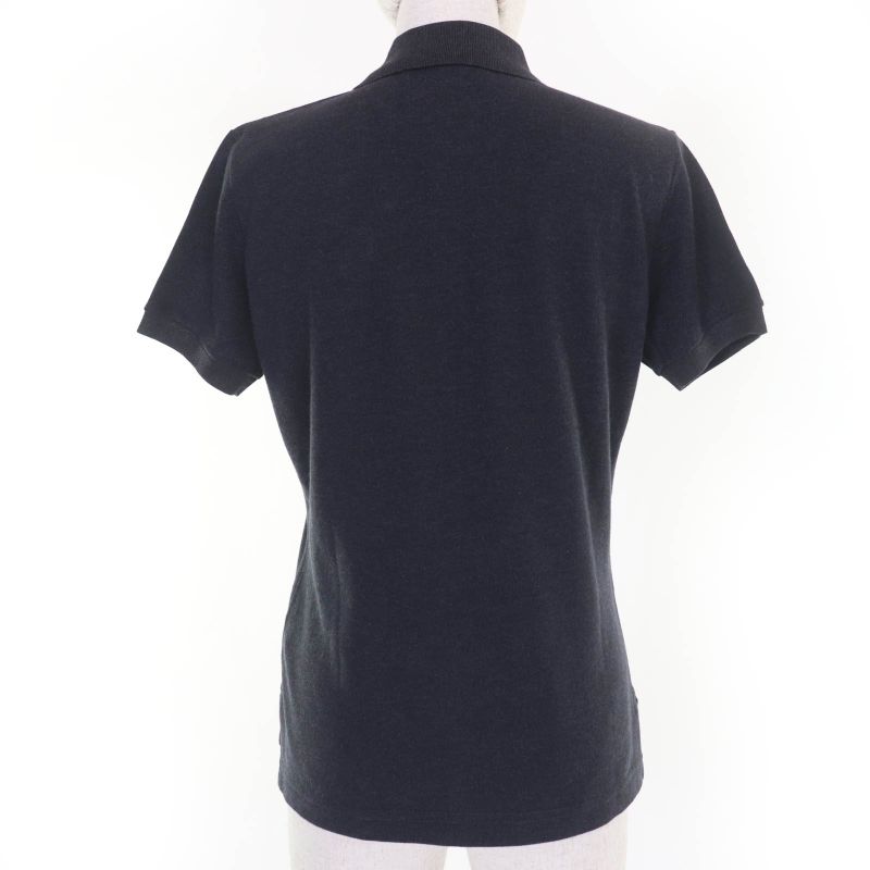 Hermes Sellier 100% Cotton Sellier Button Short Sleeve Polo Shirt Charcoal Gray