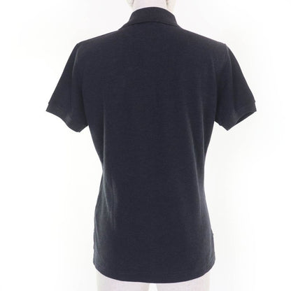 Hermes Sellier 100% Cotton Sellier Button Short Sleeve Polo Shirt Charcoal Gray