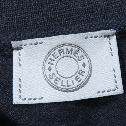 Hermes Sellier 100% Cotton Sellier Button Short Sleeve Polo Shirt Charcoal Gray