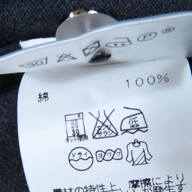 Hermes Sellier 100% Cotton Sellier Button Short Sleeve Polo Shirt Charcoal Gray