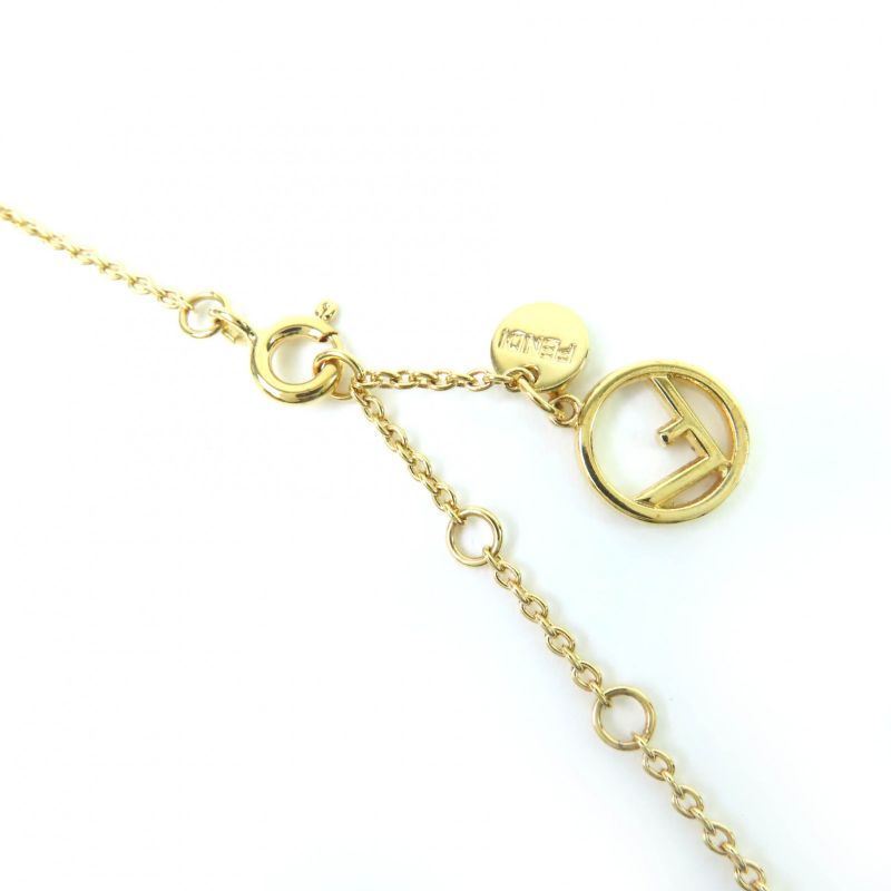 Fendi F Is Fendi Necklace With Crystals Gold With Box Women