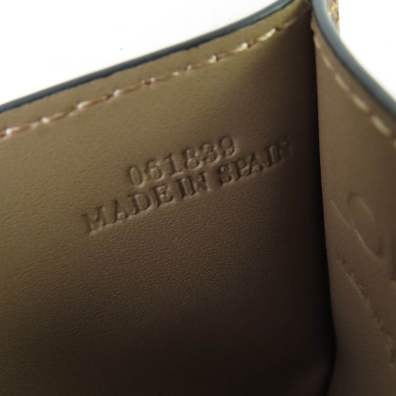 LOEWE Puzzle Plain Card Holder Anagram Engraved Plain Leather Card Case Brown