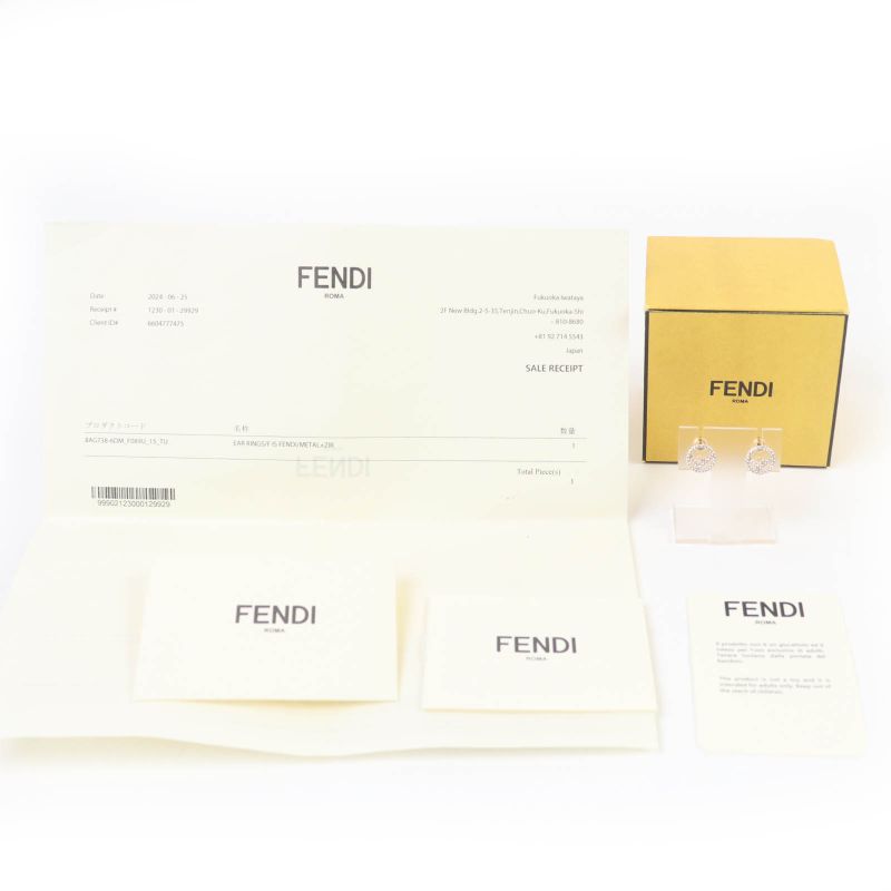 Fendi F Is Fendi Earrings (for Both Ears) Accessories In Gold With Crystals