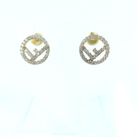 Fendi F Is Fendi Earrings (for Both Ears) Accessories In Gold With Crystals