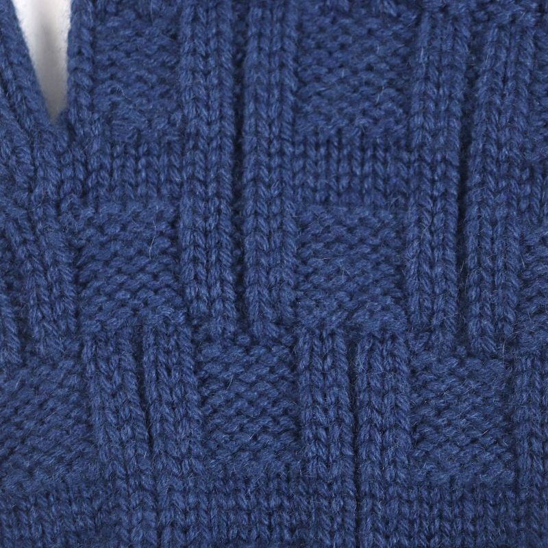 Hermes 100% Cashmere H Logo Knitted Gloves Gloves Navy M With Box Made In Italy