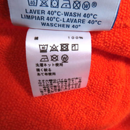 Hermes 100% Cotton Logo Embroidered Fringed Bathrobe Orange TU (equivalent To