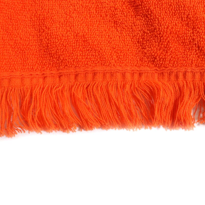 Hermes 100% Cotton Logo Embroidered Fringed Bathrobe Orange TU (equivalent To