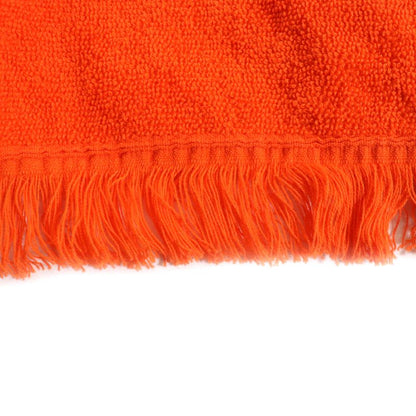 Hermes 100% Cotton Logo Embroidered Fringed Bathrobe Orange TU (equivalent To