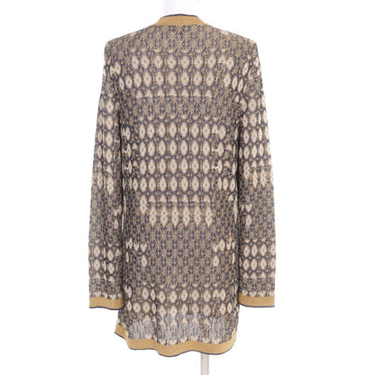 CHANEL P61677 All-over Lamé Long Cardigan With Coco Mark Gold Buttons Gold Navy