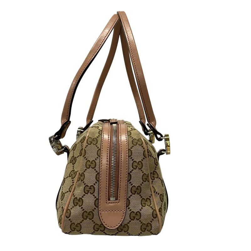 Gucci Shoulder Bag GG Twins/gg Pattern 232958 Beige Dark Brown And Salmon Pink