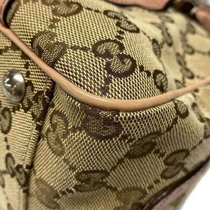 Gucci Shoulder Bag GG Twins/gg Pattern 232958 Beige Dark Brown And Salmon Pink