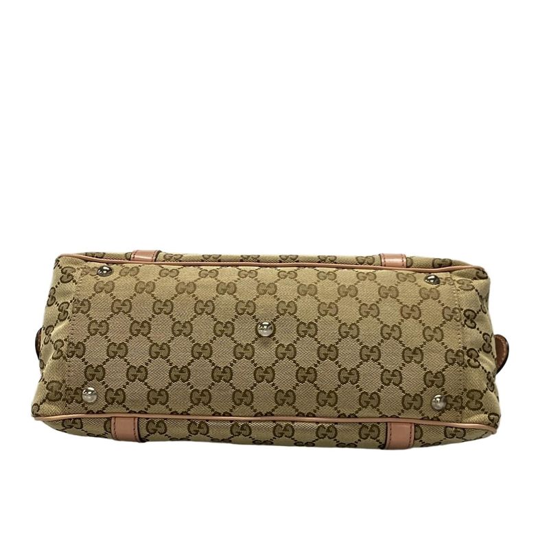 Gucci Shoulder Bag GG Twins/gg Pattern 232958 Beige Dark Brown And Salmon Pink