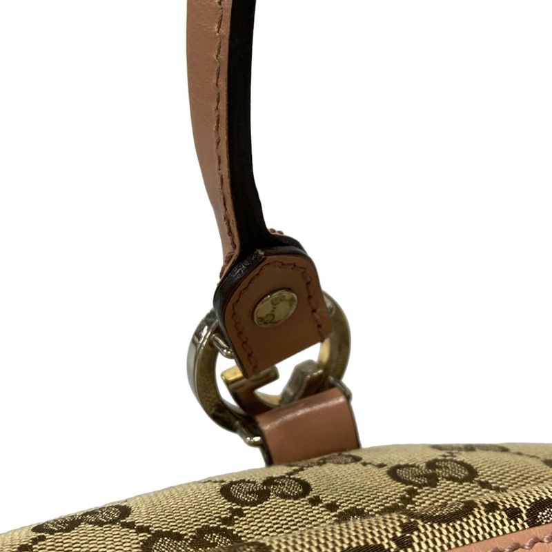 Gucci Shoulder Bag GG Twins/gg Pattern 232958 Beige Dark Brown And Salmon Pink