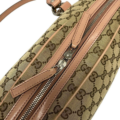 Gucci Shoulder Bag GG Twins/gg Pattern 232958 Beige Dark Brown And Salmon Pink