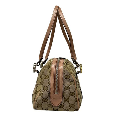 Gucci Shoulder Bag GG Twins/gg Pattern 232958 Beige Dark Brown And Salmon Pink
