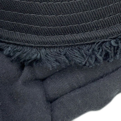 Prada Bucket Hat Fringe Triangle Logo Cotton S Black
