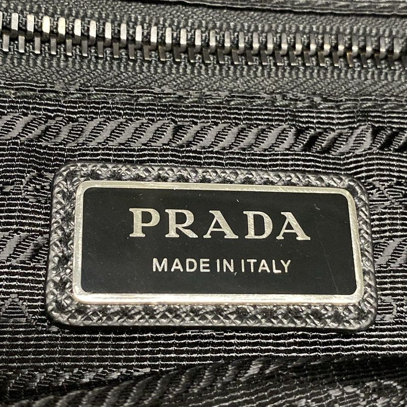 Prada Waist Pouch Re-nylon X Saffiano Leather Belt Bag 2vl033 Black Re-nylon