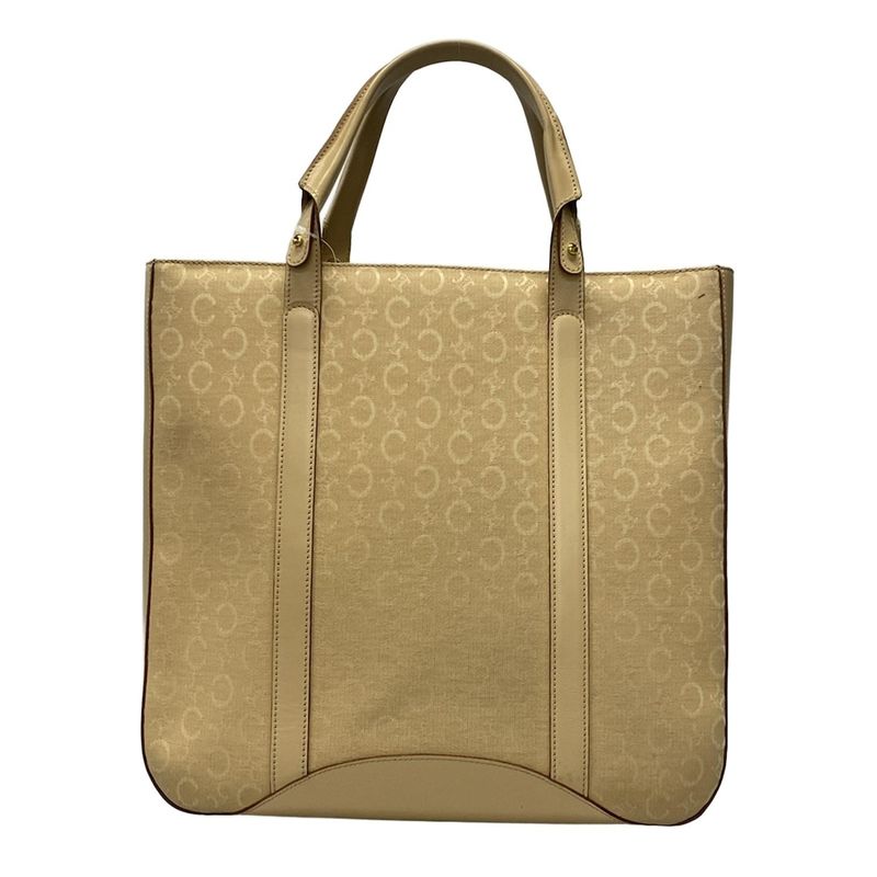 Celine Tote Bag C Macadam Pattern Beige Leather