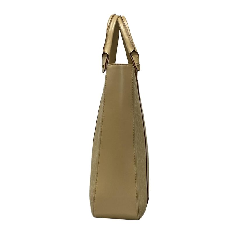 Celine Tote Bag C Macadam Pattern Beige Leather