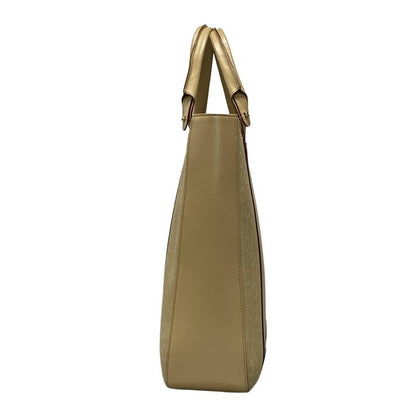 Celine Tote Bag C Macadam Pattern Beige Leather