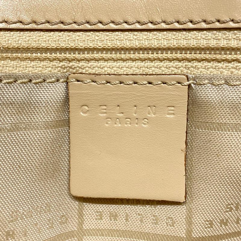 Celine Tote Bag C Macadam Pattern Beige Leather