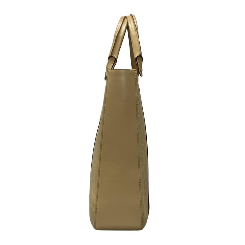 Celine Tote Bag C Macadam Pattern Beige Leather