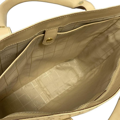 Celine Tote Bag C Macadam Pattern Beige Leather